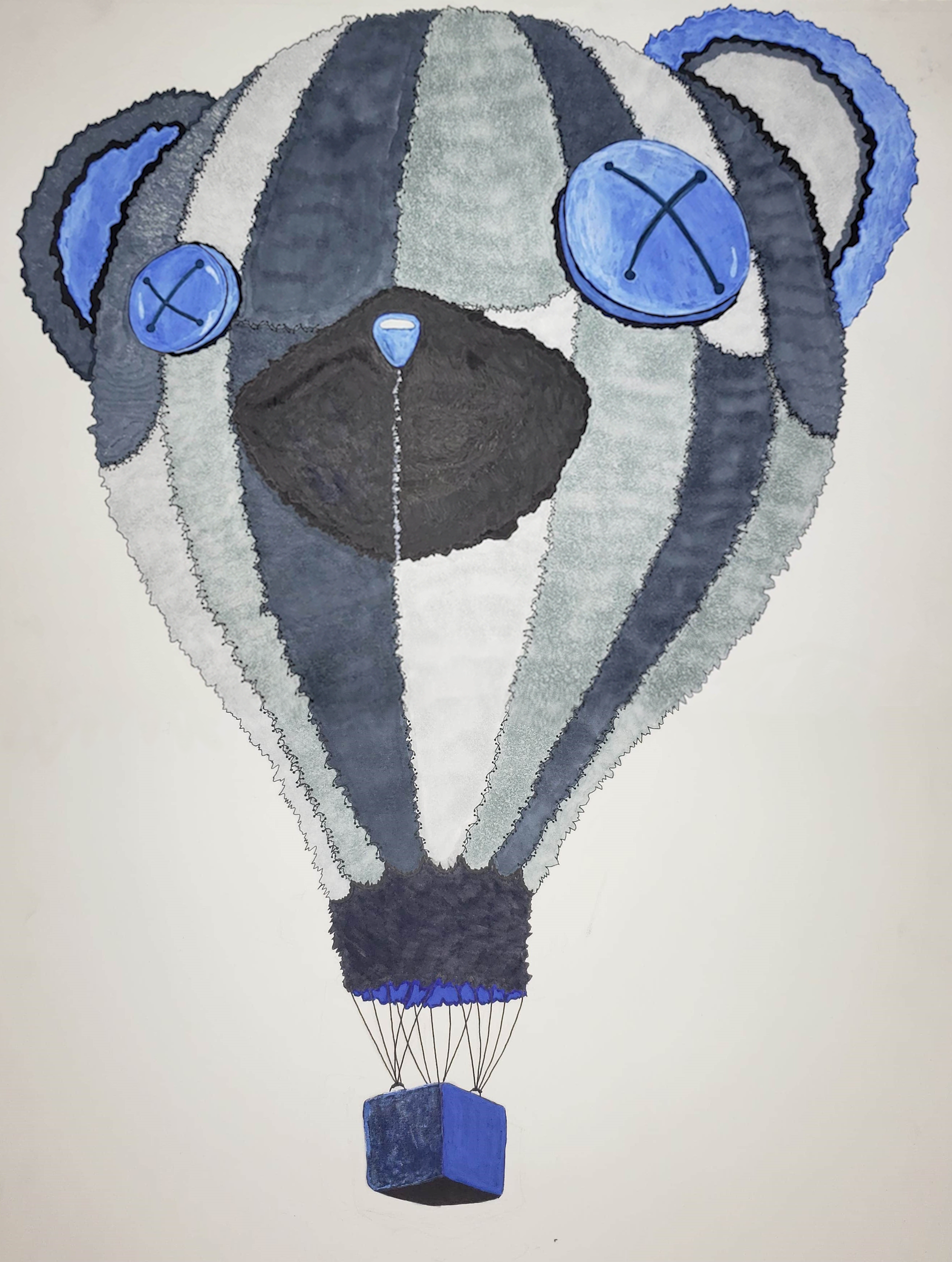 A hot air balloon that looks like it was made from a huge teddy bear head